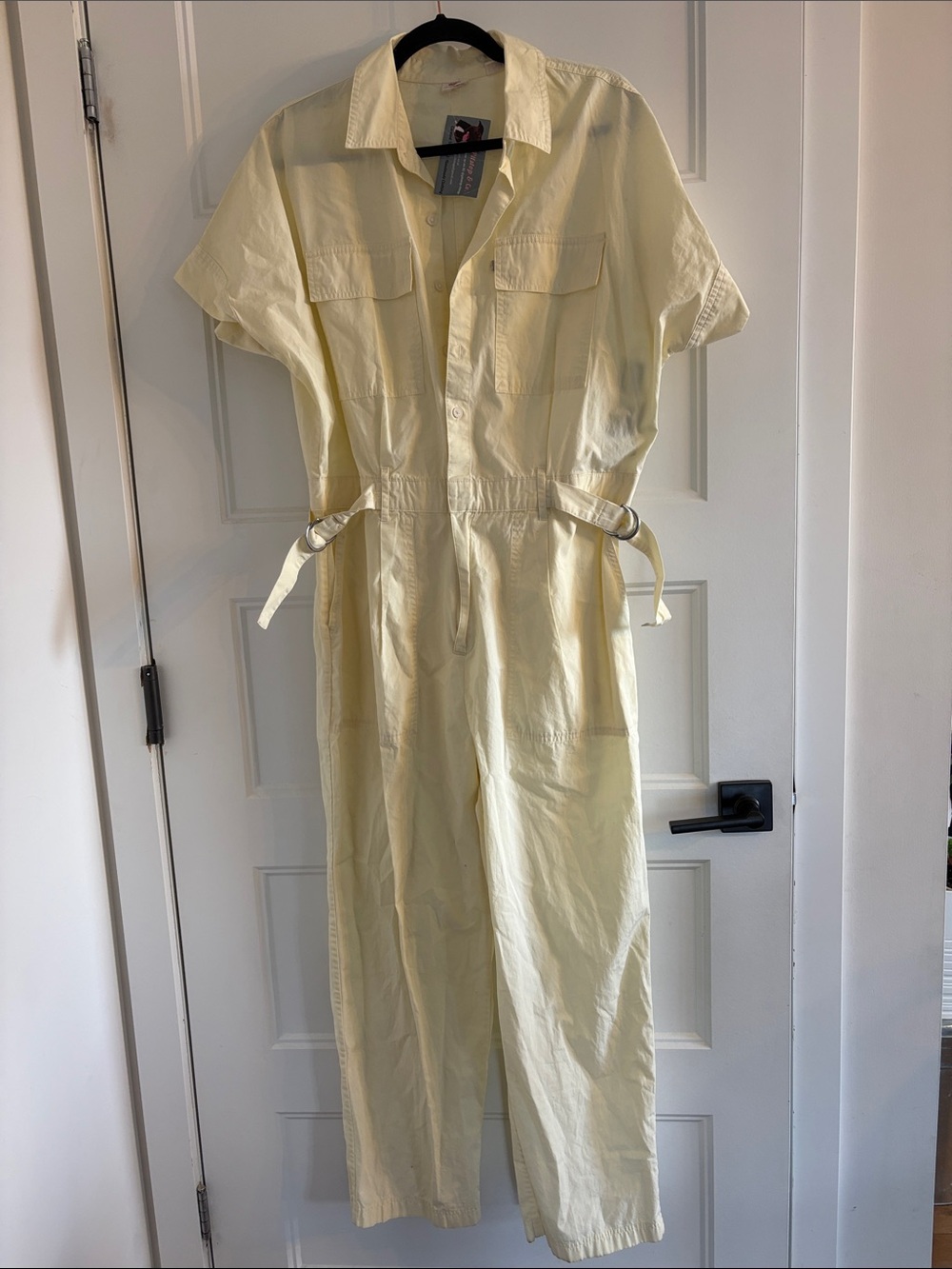 Levi's Pastel Yellow Short Sleeve Jumpsuit